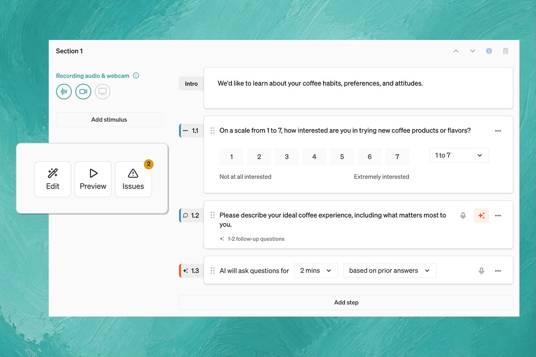 Draft a market research study in Voicepanel